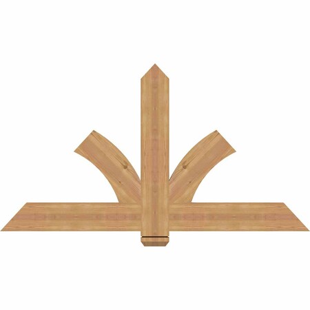 Ekena Millwork Redmond Smooth Timber Gable Bracket, Western Red Cedar, 60"W x 32"H x 1 1/2"D x 5 1/2"F, 13/12 Pitch GBW060X32X0206RED00SWR